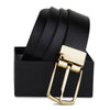 Hayes London | Reversible Black & Brown Genuine Leather Men's Belt (Leather Texture: Wild & Buckle Color: Gold)