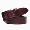 Hayes London | Brown Croco Pattern Genuine Leather Men's Belt (Leather Texture: Croco Pattern & Buckle Color: Black)