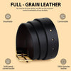 Hayes London | Reversible Black & Brown Genuine Leather Men's Belt (Leather Texture: Wild & Buckle Color: Gold)