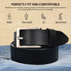 Hayes London | Black Genuine Leather Men's Belt (Leather Texture: Braided & Buckle Color: Silver)