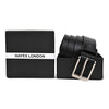 Hayes London | Black Genuine Leather Men's Belt (Leather Texture: Braided & Buckle Color: Silver)