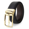Hayes London | Italian Leather Belts for Men - Viper Leather Texture, Reversible Black & Brown with Gold Buckle