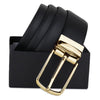 Hayes London | Italian Leather Belts for Men - Viper Leather Texture, Reversible Black & Brown with Gold Buckle