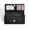 Hayes London | Black Genuine Leather Bi-Fold Clutch For Women (Leather Texture: Croco & Color: Black)