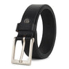 Hayes London | Black Genuine Leather Men's Belt (Leather Texture: Braided & Buckle Color: Silver)