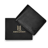 Hayes London | Signature Black Genuine Leather Textured Wallet for Men - RFID Blocking, Slim Bifold Wallet with 8 Compartments