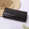 Hayes London | Black Genuine Leather Bi-Fold Clutch For Women (Leather Texture: Croco & Color: Black)