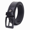 Hayes London | Black Croco Pattern Genuine Leather Men's Belt (Leather Texture: Croco Pattern & Buckle Color: Black)