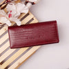 Hayes London | Cherry Genuine Leather Bi-Fold Clutch For Women (Leather Texture: Croco & Color: Cherry)