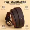 Hayes London | Brown Genuine Leather Men's Belt (Leather Texture: Plain & Buckle Color: Silver)