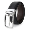 Hayes London | Reversible Black & Brown Italian Leather Men's Belt (Leather Texture: Viper & Buckle Color: Silver)