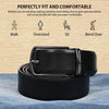 Hayes London | Italian Leather Belts for Men - Reversible Black & Brown with Grey Buckle, Plain Leather Texture