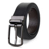 Hayes London | Reversible Black & Brown Genuine Leather Men's Belt (Leather Texture: Wild & Buckle Color: Grey)
