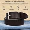 Hayes London | Brown Genuine Leather Men's Belt (Leather Texture: Braided & Buckle Color: Silver)