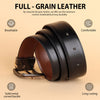 Hayes London | Italian Leather Reversible Black & Brown Belt For Men (Leather Texture: Plain & Buckle Color: Black & Gold)