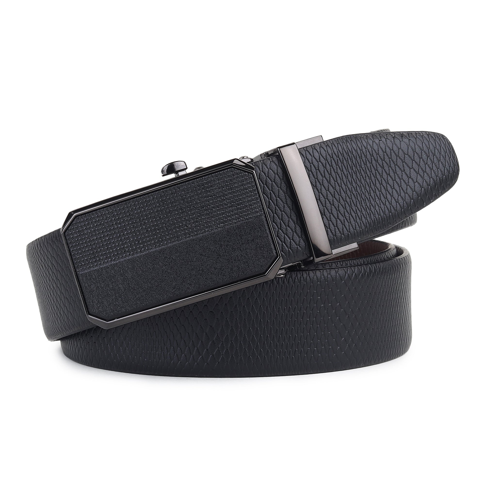 Hayes London | Reversible Black & Brown Italian Leather Men's Belt (Leather Texture: Asgard Viper & Buckle Color: Grey)