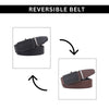 Hayes London | Reversible Black & Brown Italian Leather Men's Belt (Leather Texture: Asgard Viper & Buckle Color: Grey)