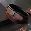 Hayes London | Reversible Black & Brown Italian Leather Men's Belt (Leather Texture: Viper & Buckle Color: Grey)