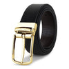Hayes London | Reversible Black & Brown Genuine Leather Men's Belt (Leather Texture: Wild & Buckle Color: Gold)
