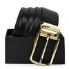 Hayes London | Italian Leather Belts for Men - Reversible Black & Brown with Gold Buckle, Braided Leather Texture